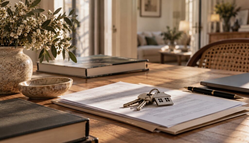 Keys on property documents representing inheritance in Spain